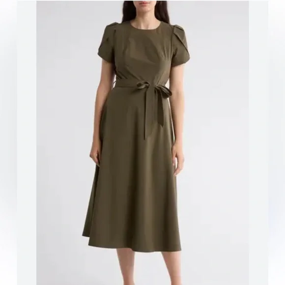 Calvin Klein Dresses Calvin Klein Caper Green Aline Puff Tulip